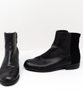 Stuart Weitzman Women's 50/50 Genuine Leather Stretch Panel Pull On Ankle Boots